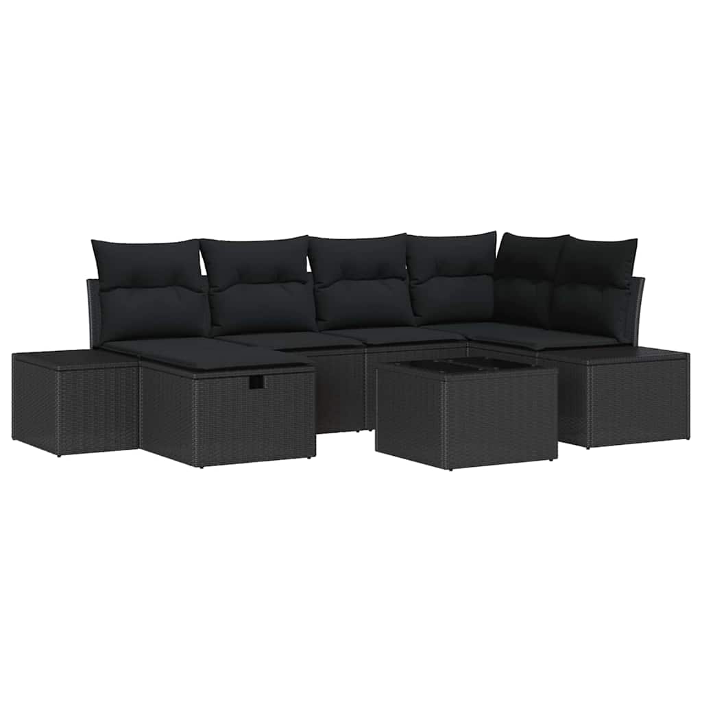Bankstel met kussen 6 pcs poly rattan
