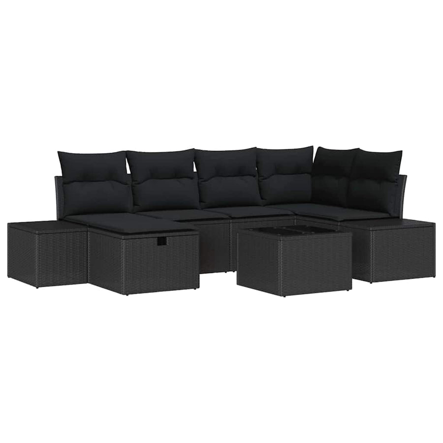 Bankstel met kussen 6 pcs poly rattan