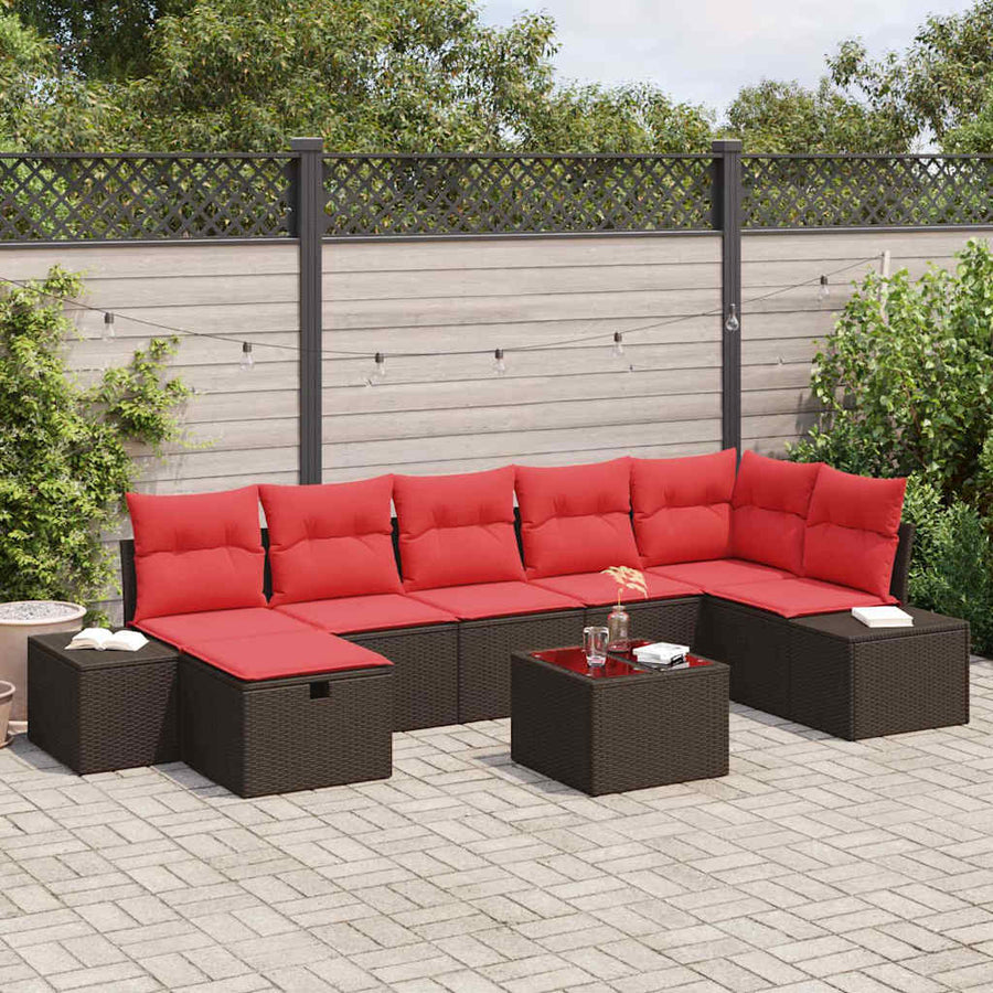 Bankstel 5 st poly rattan