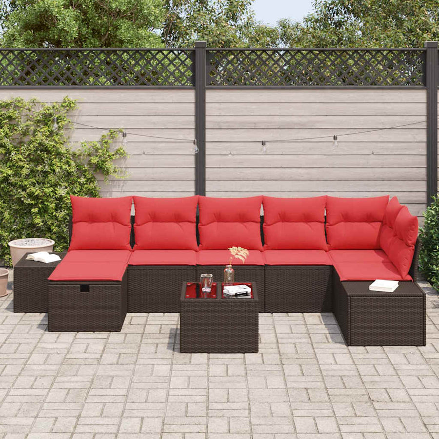 Bankstel 5 st poly rattan