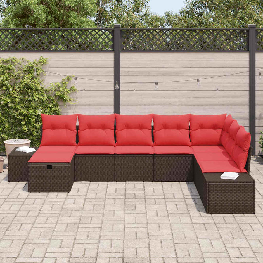 Tuin Sofa Set 8 st Bruin poly rattan