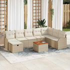 Tuinbankenset poly rotan 8 personen beige