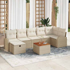 Garden Bench Set with Cushion with Storage 8 pcs Beige Poly Rattan