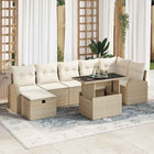 Garden Sofa Set with Cushions with Storage 8 pcs Beige Poly Rattan