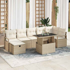 Garden Sofa Set with Cushion and Storage 8 pcs Beige Poly Rattan