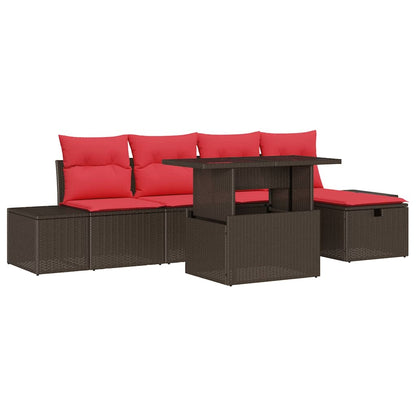 Tuin Sofa Set 6 st Bruin poly rattan