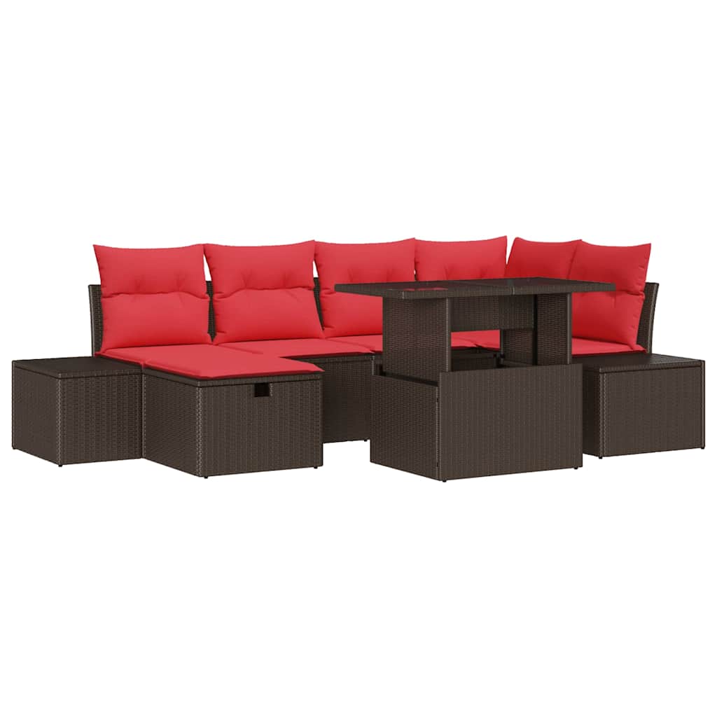 Tuin Sofa Set 7 st Bruin poly rattan
