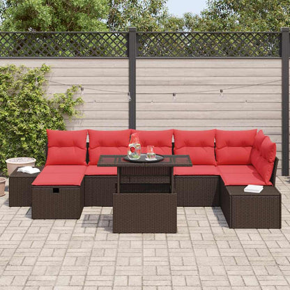 Tuin Sofa Set 8 st Bruin poly rattan