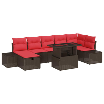 Tuin Sofa Set 8 st Bruin poly rattan