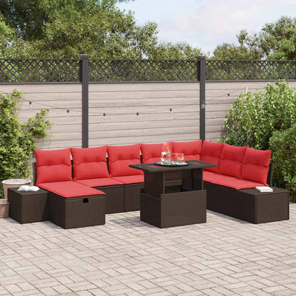 Tuin Sofa Set 9 st Bruin poly rattan