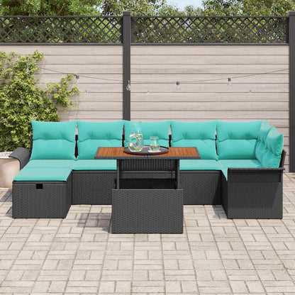 Tuin Sofa Set 8 pcs Zwart poly rattan