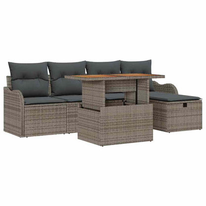 Tuin Sofa Set 6 pcs Grijs poly rattan