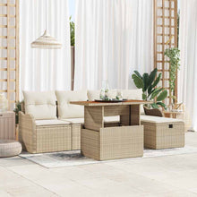 Tuin Sofa Set 6 pcs Beige poly rattan
