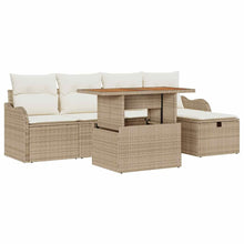 Tuin Sofa Set 6 pcs Beige poly rattan