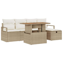 Tuin Sofa Set 6 pcs Beige poly rattan