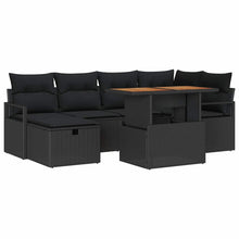 Tuin Sofa Set 7 pcs Zwart poly rattan
