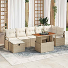 Tuinset poly rattan 8-delig beige