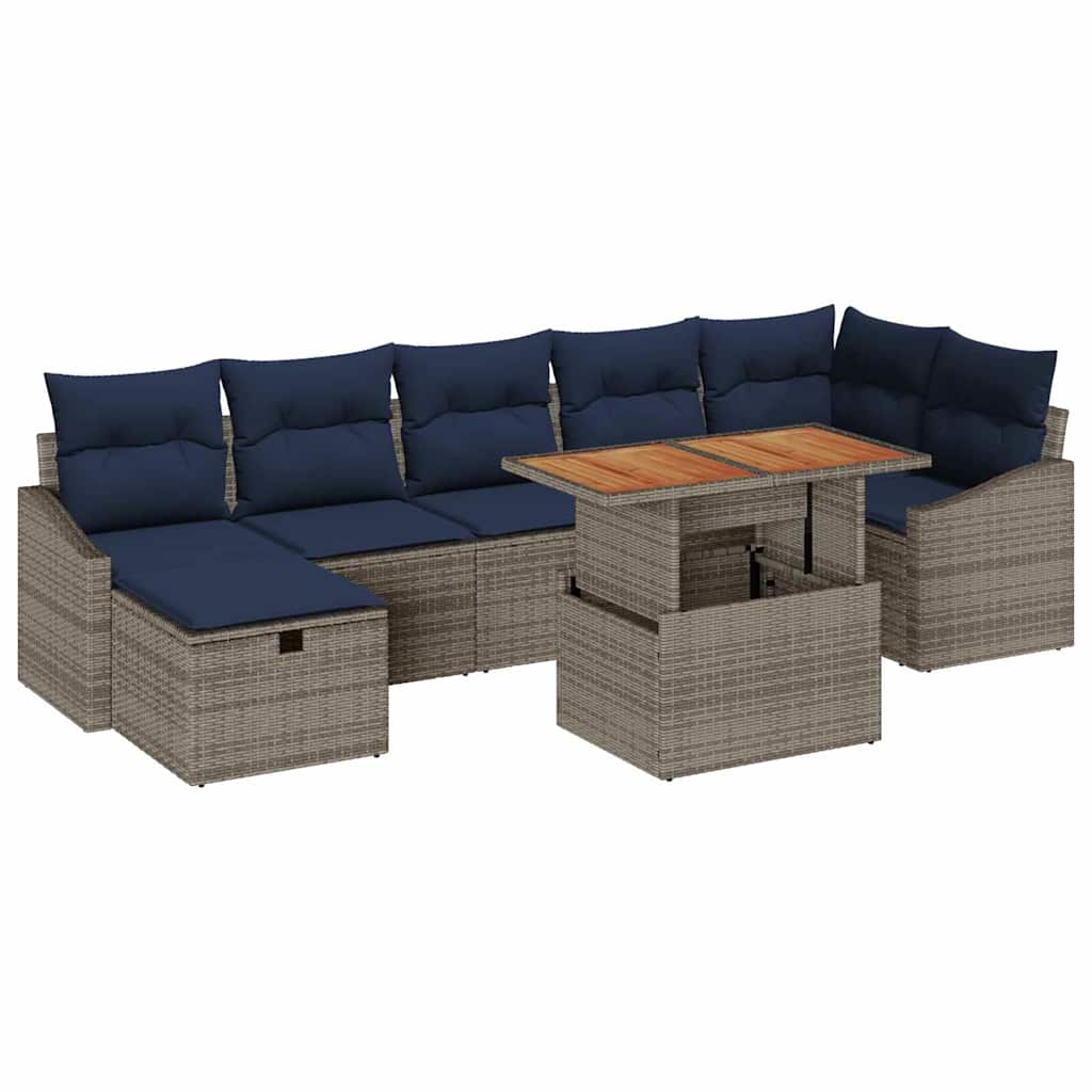 Tuin Sofa Set 8 pcs Grijs poly rattan