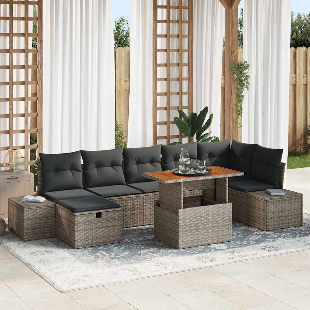 Tuin Sofa Set 8 pcs Grijs poly rattan