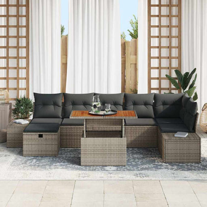 Tuin Sofa Set 8 pcs Grijs poly rattan