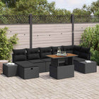 Tuinset poly rattan 8-delig zwart