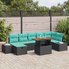 Tuin Sofa Set 8 st Zwart poly rattan