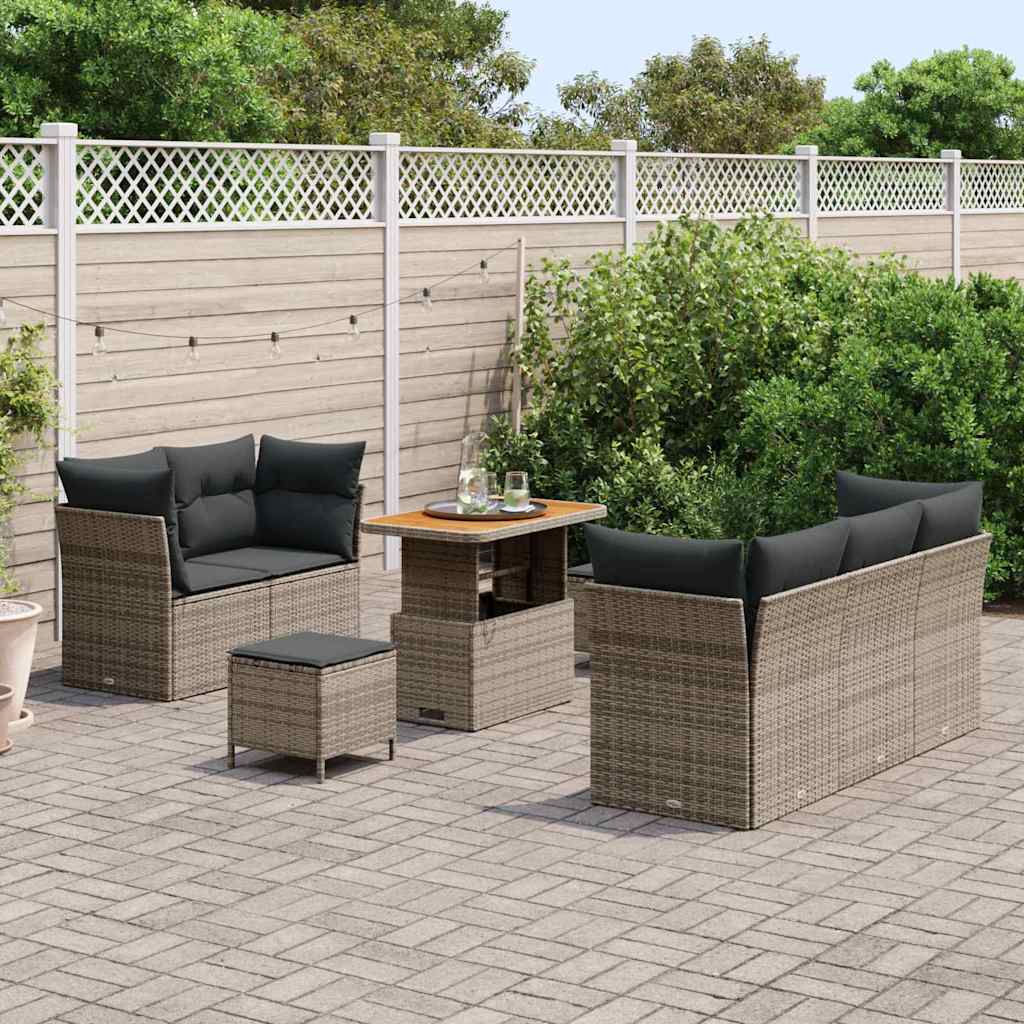 Tuin Sofa Set 8 pcs Grijs poly rattan