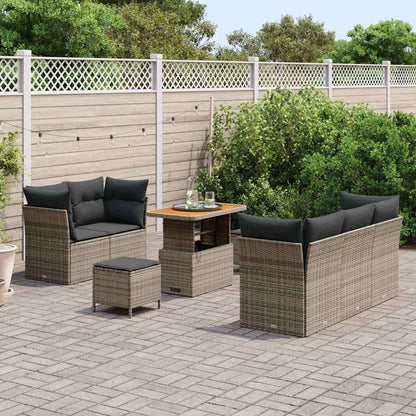 Tuin Sofa Set 8 pcs Grijs poly rattan