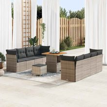 Tuinbankenset 11 pcs Grijs poly rattan
