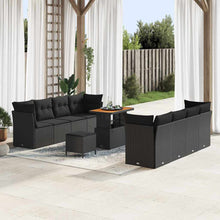 Tuinbankenset 11 pcs Zwart poly rattan