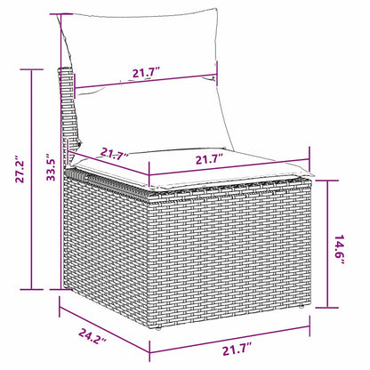 Tuinbankenset 11 pcs Zwart poly rattan