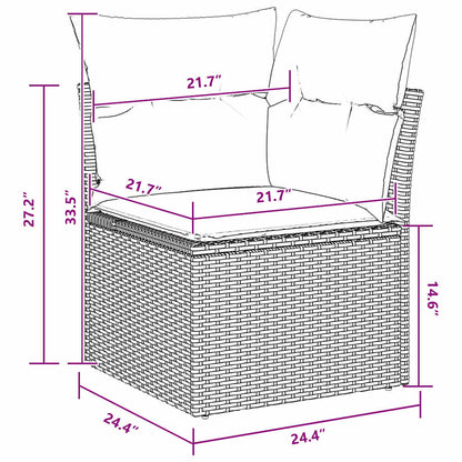 Tuinbankenset 11 pcs Zwart poly rattan