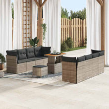 Tuinbankenset 11 pcs Grijs poly rattan