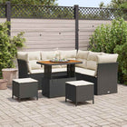 Tuinbankenset poly rattan zwart