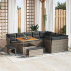 Garden Bench Set 12 pcs Grey poly rattan