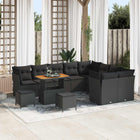 Garden lounge set 12 pcs Black poly rattan