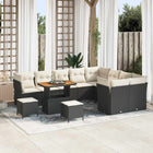 Tuinbankenset poly rattan zwart 12-delig