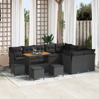Tuinbankenset poly rattan zwart 13-delig