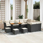 Tuinbankenset poly rattan zwart 13-delig