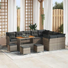 Garden Bench Set 13 pcs Grey poly rattan