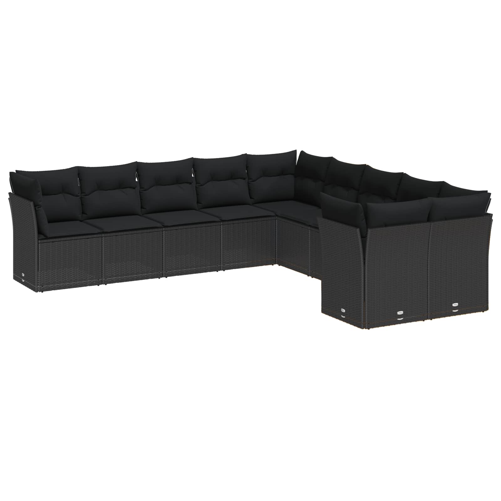 Tuinbankenset 13 pcs Zwart poly rattan