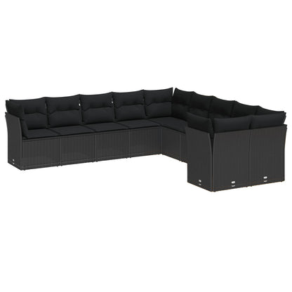 Tuinbankenset 13 pcs Zwart poly rattan