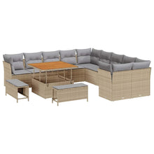 Tuinbankenset 13 pcs Beige poly rattan