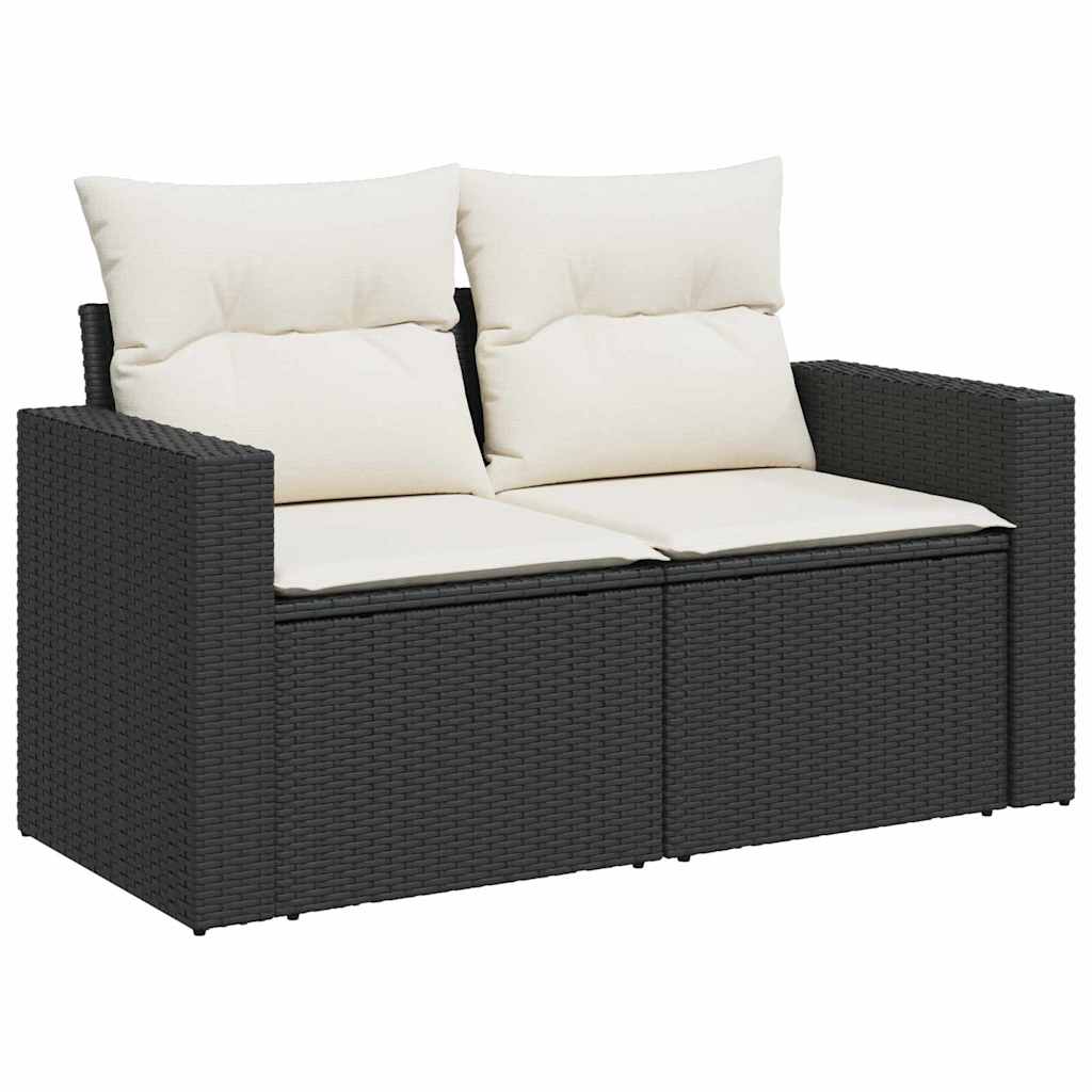 Tuinbankenset 10 pcs Zwart poly rattan