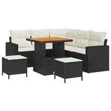 Tuinbankenset 8 pcs Zwart poly rattan