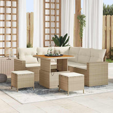 Tuinbankenset 8 pcs Beige poly rattan