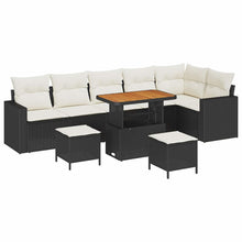 Tuinbankenset 9 pcs Zwart poly rattan