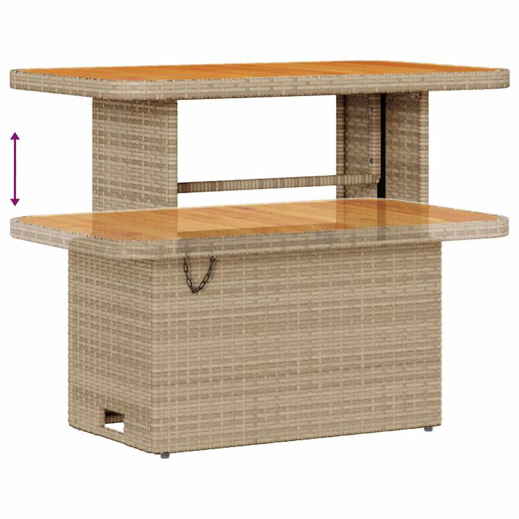 Tuinbankenset 9 pcs Beige poly rattan