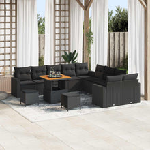 Tuinbankenset 13 pcs Zwart poly rattan