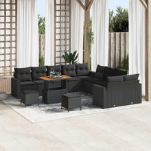 Tuinbankenset 13 pcs Zwart poly rattan